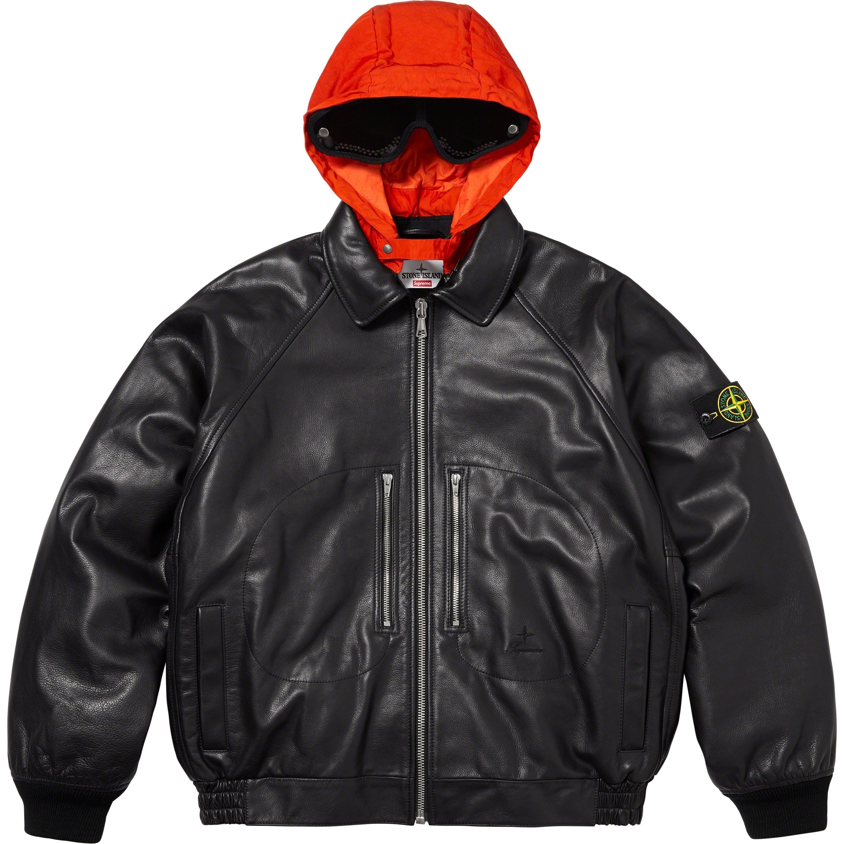 Supreme®/Stone Island® Leather Bomber Jacket view 7